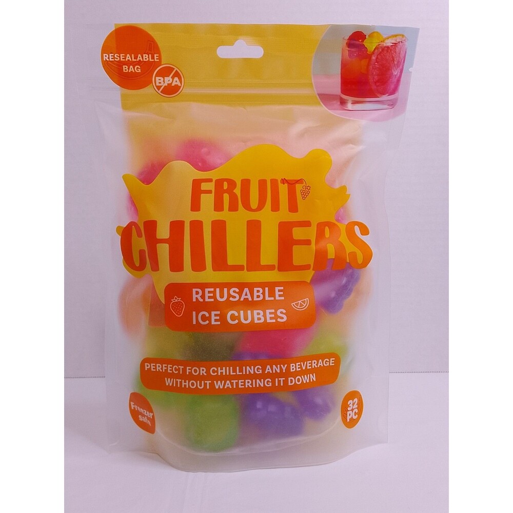 EVRIHOLDER Fruit Chillers Reusable Ice Cubes Drink Coolers 32 Pack NEW - Picture 2 of 8